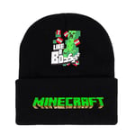 Minecraft Speltryckt Beanie Stickad Mössa Barn Pojkar Flickor Unisex Trend Klassisk Vinter Ull Varm Skidmössa Vändbar Present DB D