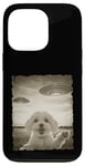 Coque pour iPhone 13 Pro Caniche maltais selfie vieux téléphone photo drôle observation OVNI