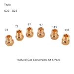 Natural Gas Jet Set - 6 Burner Hob Injector Nozzle Conversion Kit - NEW!