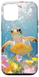 iPhone 15 Green Sea Turtle Relaxing Watercolor Case