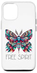 Coque pour iPhone 13 Free Spirit Boho Mandala Belle papillon coloré Bohème