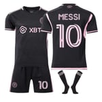 Major League Soccer Messi No.10 Miami International Tröja Hemma Borta Vuxen Barn Fotbollströja Set  Sportkläder för barn och vuxna Away Kids 16(90-100cm)