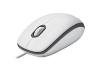 Logitech M100, mus med ledning - Hvit