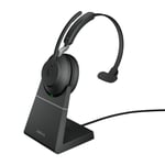 Jabra Evolve2 65 UC Mono - hodesett - med ladestativ