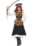 Smiffys Costume jeune fille pirate futur à vapeur, robe avec manches et boucles