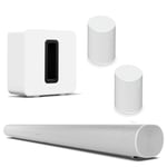 Sonos - 2x Era 100 Sub (Gen 3) & Arc - Bundle - Ultimate Home Audio System - White