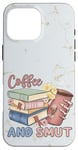 Coque pour iPhone 16 Pro Max Funny Coffee and Smut Bookworm Librarian Skeleton Retro Cute