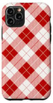 Coque pour iPhone 11 Pro Plaid rouge, carreaux de Noël, rouge et blanc, hygge nordique