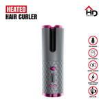 Cordless Auto Rotating Hair Curler LCD Ceramic Rechargeable Includes Accessories