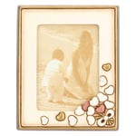 THUN - Cadre photo avec cœurs - Accessoires pour la maison - Idée cadeau - Ligne Hearts - Grand format - Céramique et verre - 25 x 20,4 x 3 h cm