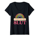 Womens World’s Greatest Slut Rainbow For Man Woman V-Neck T-Shirt