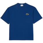 T-shirt Lacoste  T-SHIRT LOOSE FIT  EN COTON ÉPAIS BLEU AVEC BADGE