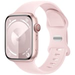 Charlam Compatible with Apple Watch Strap 40mm 41mm 38mm 42mm for Women Men, Sport Band Soft Silicone Replacement Straps Compatible with iWatch SE Series 10 9 8 7 6 5 4 3 2 1, Light Pink