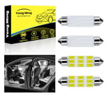 YONGMING 42mm*10mm 6418 Ampoule Led Voiture Interieur Blanc 270lm, 12v Veilleuse Led Voiture 5050 c5w Canbus sans Erreur, pour Voiture Dôme Carte Coffre Plaque Immatriculation, 4pcs