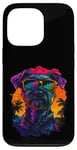 Coque pour iPhone 13 Pro Mini schnauzer Lovers Design coucher de soleil vintage Mini schnauzer