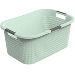 Rotho Country Panier à linge 40l, Plastique (PP recyclé), turquoise, 40l (58.0 x 38.9 x 25.1 cm)