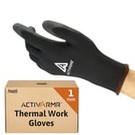 Ansell ActivArmr 97-631 Gants de Travail Hiver, Resistance Thermique et Grip en Basse Température et Exterieur, Gants Protection Froid, Gants Homme Femme, Gants Noirs, Taille S (1 Paire)