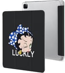 Étui Betty Pour Ipad Pro 2021 12,9 Pouces, Type Ordinateur Portable, Support À Trois Volets Avec Porte-Stylo, Veille/Réveil Automatique