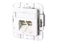 Metz Connect E-Dat - Uttag För Nedsänkt Montering - Cat 6A - Stp - Rj-45 X 2 - Kritvit, Ral 9010