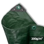 NOOR Bâche de Couverture Super - 200g/m² - 6x8 m - Vert - Bâche Tout Usage pour Protection Contre Les intempéries - Idéale pour Le Jardin - stabilisée UV, enduite des Deux côtés, imperméable