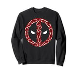 Marvel Deadpool Holiday Christmas Candy Cane Mask Icon Logo Sweatshirt