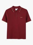 HUGO BOSS Kids' Short Sleeve Polo Shirt, Crimson