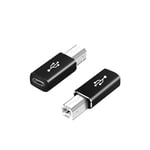 USB C till USB B-adapter (2-pack), kompatibel med skrivare, MIDI,