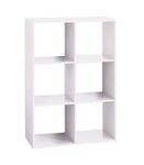 Meuble Etagère 6 cases de rangement Blanc H 100.5 cm