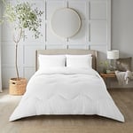 Night Lark - Coverless Duvet Set with Matching Pillowcases - 4.5 Tog - Double - Seersucker Collection - Polar White - Luxury Bedding - Hypoallergenic - Machine Washable