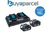 Makita BL1850 18v 2 x LXT 5.0ah Lithium-Ion Batteries + DC18RD Dual Port Charger