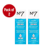 2x No7 HydraLuminous Hydrating 2% Hyaluronic Acid Serum 30ml Brand New