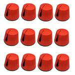 10 x Adult Red Fez Hat Tommy Cooper Tarboosh Turkish Fancy Dress Up Costume Hats