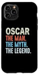 Coque pour iPhone 11 Pro Oscar The Legend Name Personnalisé Cute Idea Homme Vintage