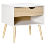 Bedside Table with Drawer & Shelf, Nightstand, End Table for Bedroom
