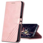 MRSTER Coque Xiaomi Redmi Note 9T Étui Portefeuille en Cuir PU Flip Coque, Premium PU-Cuir Coque Compatible avec Xiaomi Redmi Note 9T 5G. HX Retro Rose