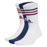 Adidas Crew Sokker, 3 par White/Navy XL (46-48)