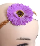 NEW Purple gerbera flower on blonde imitation hair headband bandeaux fashion