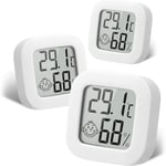 3 Pièces Mini Thermomètre Intérieur Numérique Capteur sans Fil Thermomètre pour Maison, Bureau,Hygromètre Numérique