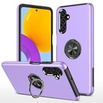 XYZNTMF for Samsung S24 FE Case Built-in Ring Holder Shockproof Samsung Galaxy S24 FE Phone Case Silicone Bumper Matte Hard PC Shell Magnetic Car Mount Protective Skin Cover, Purple