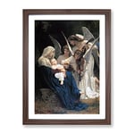 Song Of The Angels By William Adolphe Bouguereau Classic Painting Framed Wall Art Print, Ready to Hang Picture for Living Room Bedroom Home Office Décor, Walnut A3 (34 x 46 cm)