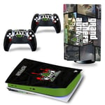 Kit De Autocollants Skin Decal Pour Console De Jeu Ps5 Full Body Gta5 Grand Theft Auto, Version Cd-Rom T2365