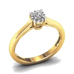 Lykka Elegance enstens diamantring 0,10 ct gulguld -160