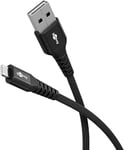 goobay Lightning vers USB-A 60 W / 0,5 m/Câble textile flexible/Câble de charge USB 480 Mbits/Super doux/Câble de charge rapide Apple Lightning Cable/Câble textile/Noir / 74485