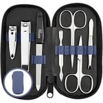 marQus kit manucure pedicure 7 pc. de Solingen - kit manucure professionnelle en simili-cuir synthétique, 2 coupe ongle, lime a ongles Solingen, pince à épiler, 2 ciseaux, pousse-cuticule