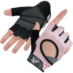 BEAST RAGE Gants d'haltérophilie pour Hommes et Femmes,Gants de Gymnastique pour Crossfit,Respirants,antidérapants,Paume rembourrée en Silicone,Gants d'entraînement pour l'haltérophilie (Rose, XS)