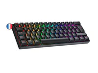 Ranked S60 Supernova Clavier Mécanique de Jeu 60% | Hot Swap Gaming Keyboard | 62 Touches Programmables | RGB LED | Mac, PC Windows | AZERTY Français (Noir, Gateron Optical Brown)