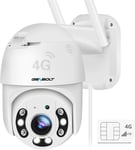 3G/4G Lte Caméra De Surveillance Extérieure Avec Carte Sim, Poe Ptz Cctv Ip Camera 4G Cellulaire Sans Wifi Détection Humaine