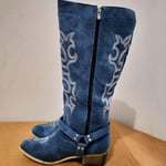 LYYJF Bottes à talons hauts pour femme - Confortables et confortables, bleu, 41 EU