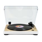 THOMSON TT301 - Platine vinyle design 33 et 45 tours - Tete de lecture Audio-Technica AT3600L - Bois et blanc - Neuf