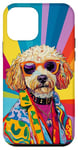 Coque pour iPhone 12 mini Pop Art coloré et mignon à la mode pour chien Labradoodle